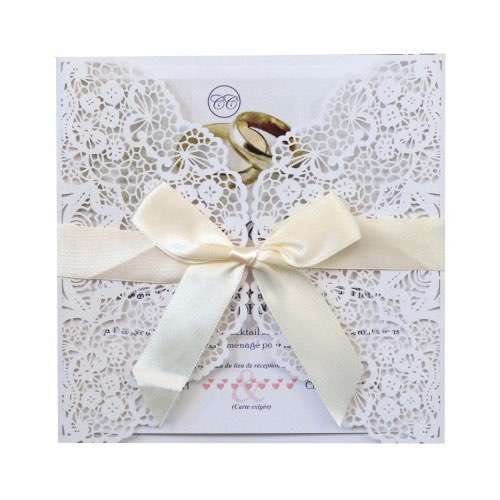 White Invitation Card Laser Cut Paper Latest Wedding Invitation Marriage Card